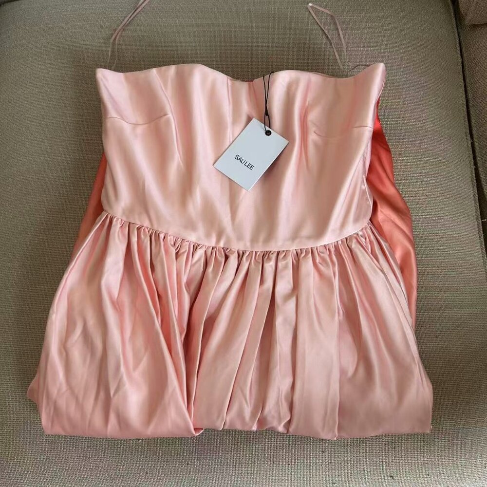 SAU LEE Revolve Teigen Gown Maxi Dress Sz00 Blush Red Ombre Event Party Cocktail - Picture 11 of 16